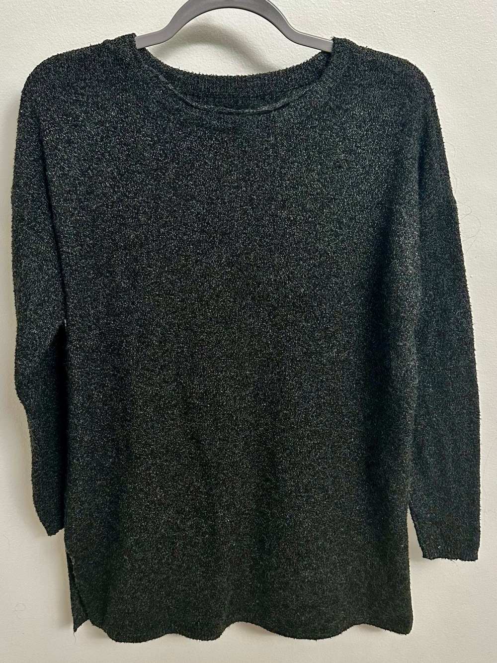 Vero Moda Fuzzy Side Slit Crewneck Sweater